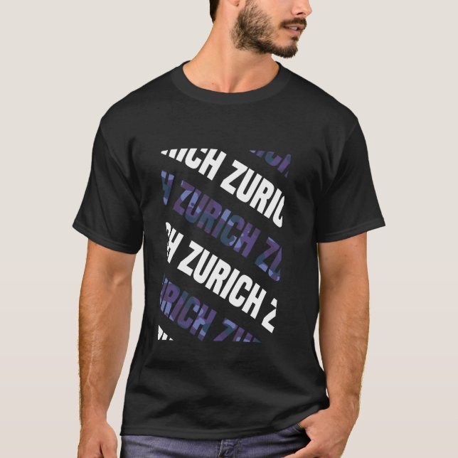 Zurich Camo Pattern Purple Camouflage T-Shirt (Front)