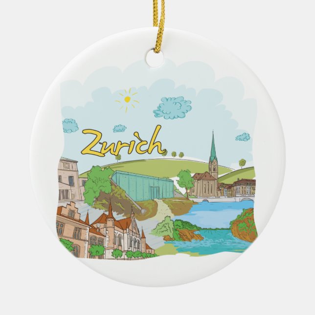Zurich Ceramic Ornament (Front)