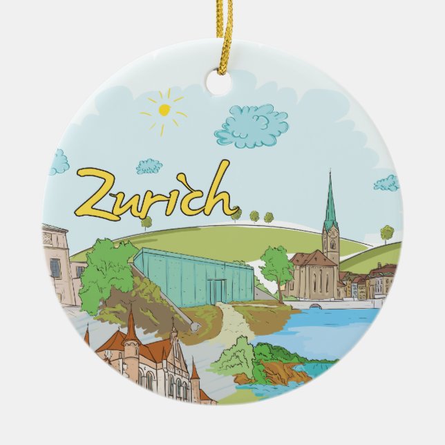 Zurich Ceramic Ornament (Front)