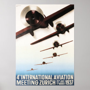 ZURICH INT. AVIATION MEET Vintage Airplane Poster