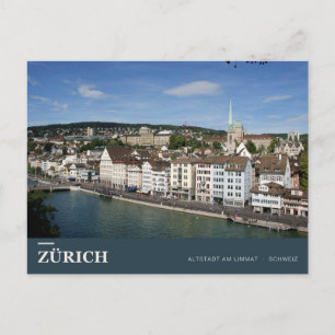Zurich Old Town beside the Limmat Postcard