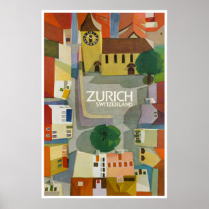 Zurich Poster Switzerland Art Print Swiss Painting