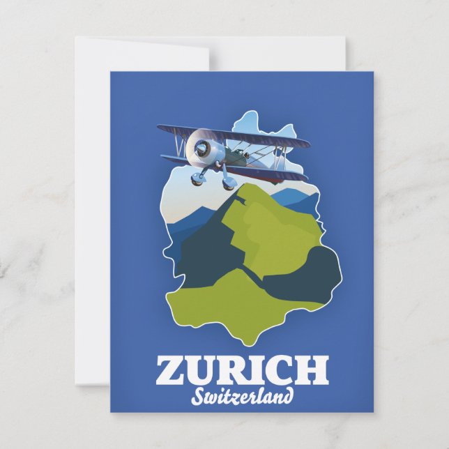 Zurich Region Switzerland map (Front)