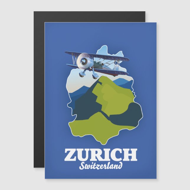 Zurich Region Switzerland map (Front/Back)