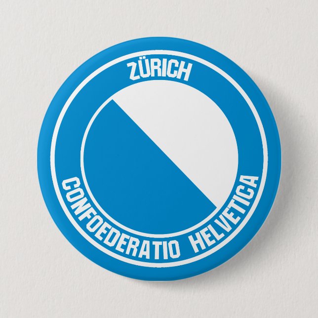 Zürich Round Emblem 3 Inch Round Button (Front)