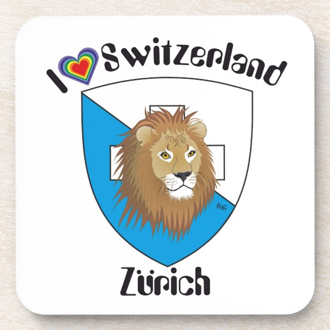 Zürich Schweiz Kork-Untersetzer Coaster (Front)