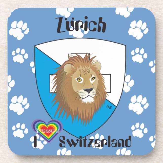 Zürich Schweiz Kork-Untersetzer Coaster (Front)