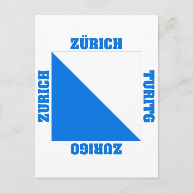 Zurich Switzerland Canton Flag Postcard (Front)