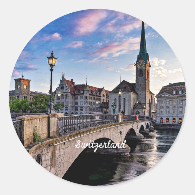 Zurich, Switzerland Classic Round Sticker (Front)