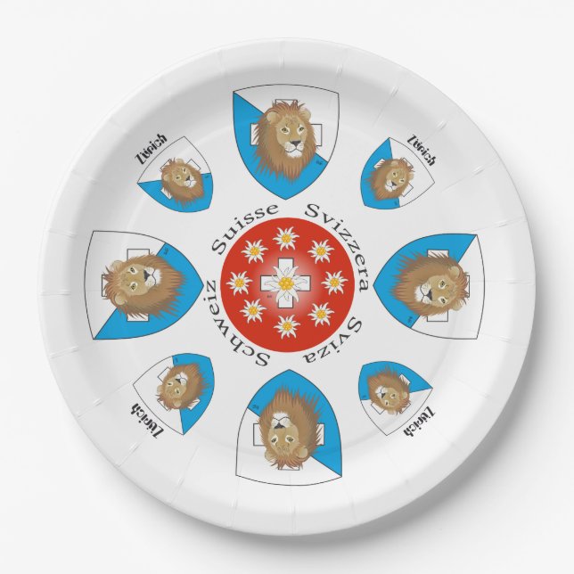 Zurich Switzerland Pappteller Paper Plate (Front)