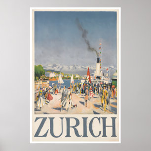Zurich Switzerland Poster Print Swiss Travel Art