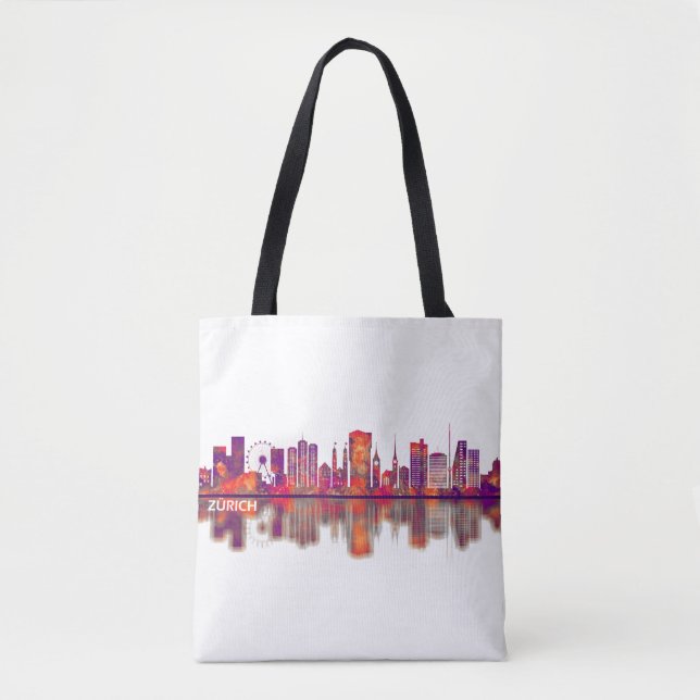 Zurich Switzerland Skyline Tote Bag (Front)