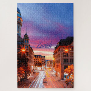 Zurich Switzerland Sunset Jigsaw Puzzle