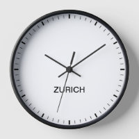 Zurich Switzerland Time Zone Newsroom Style Clock