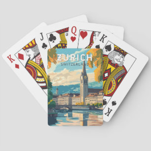 Zurich Switzerland Travel Art Vintage Playing Cards