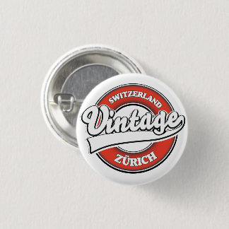 Zürich Switzerland vintage style logo 1 Inch Round Button