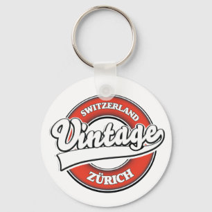 Zürich Switzerland vintage style logo Keychain