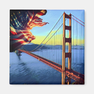 zUS006 GOLDEN GATE, Bridge, San Francisco, Fridge Magnet