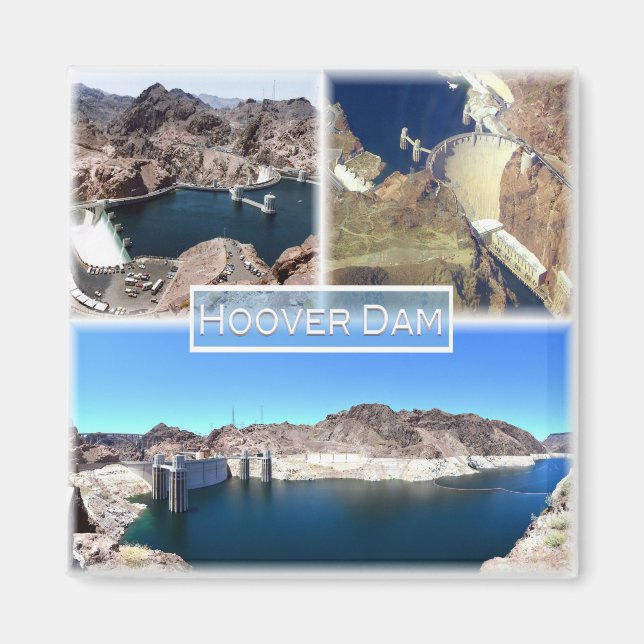 zUS015 HOOVER DAM, Mosaic, Lake Meid, Fridge Magnet (Front)