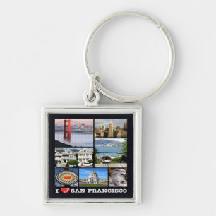 zUS067 SAN FRANCISCO I Love, Mosaic, Keychain