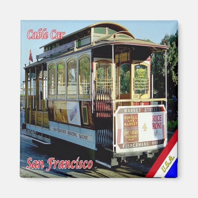 zUS080 SAN FRANCISCO, Cable Car, California,Fridge Magnet (Front)