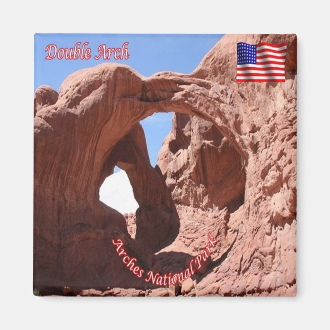 zUS161 ARCHES National Park, Double Arch, Fridge Magnet (Front)