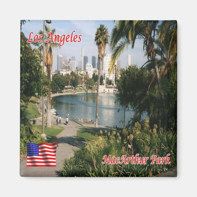 zUS168 LOS ANGELES, Mac Arthur Park, Fridge Magnet (Front)