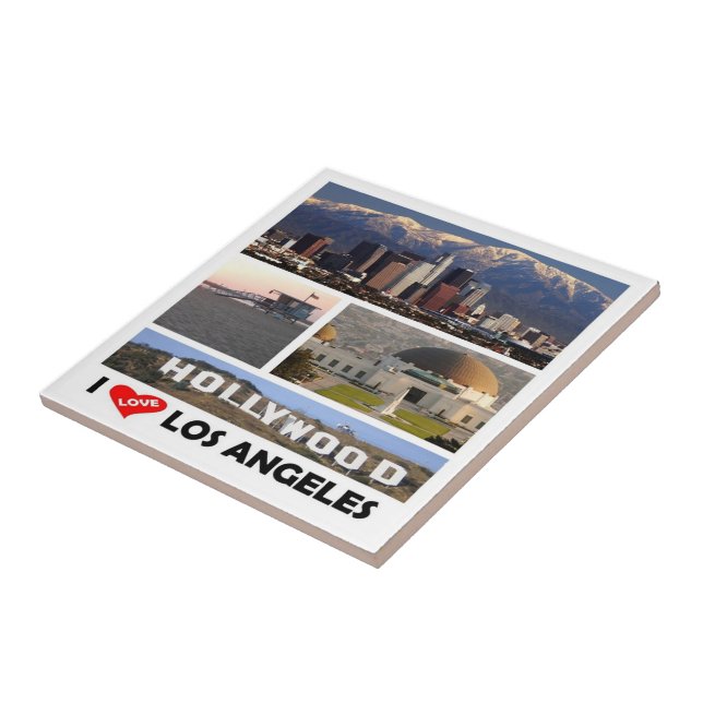 zUS169 LOS ANGELES I Love, Mosaic, Tile (Side)