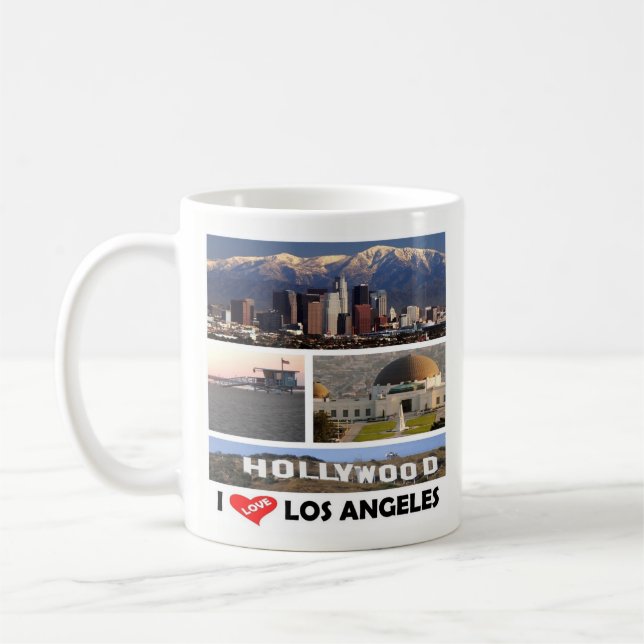 zUS169 LOS ANGELES I Love, Mosaïque, Mug de café (Gauche)