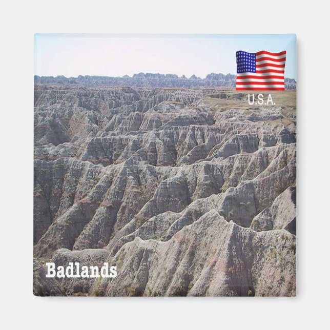 zUS189 BADLANDS, South Dakota, America, Fridge Magnet (Front)