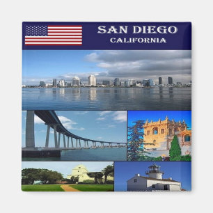 zUS205 SAN DIEGO, Mosaic, California, Fridge  Magnet