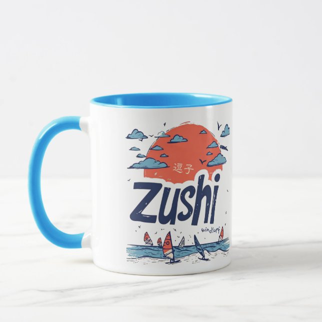 Zushi Japan Illustrated Coastal Travel Mug (Gauche)