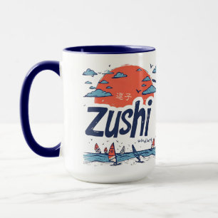 Zushi Windsurf Sunset Two-Tone Coffee Mug