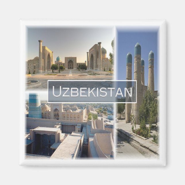 zUZ005 UZBEKISTAN, Mosaic, Asia, Fridge Magnet (Front)