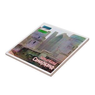 zUZ007 SAMARKAND, Bibi-Khanym Mosque, Tile