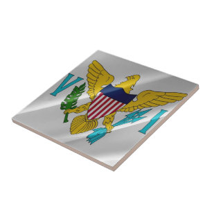 zVI002 VIRGIN ISLANDS, Waving Flag, America, Tile