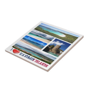zVI003 VIRGIN ISLANDS I Love, Mosaic, Tile