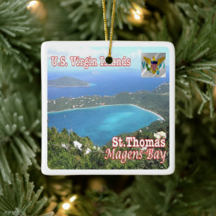 zVI012 SAINT THOMAS, Magens Bay, Virgin islands, Ceramic Ornament