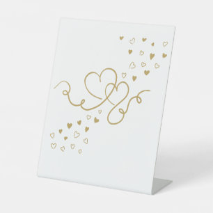 Zwei Herzen Hochzeit Pedestal Sign