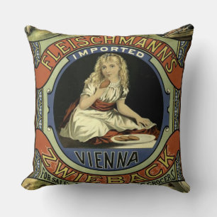 Zwieback Biscuit Advertisement Throw Pillow