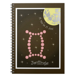 Zwillinge 21. Mai bis 21. Juni Notizheft Notebook