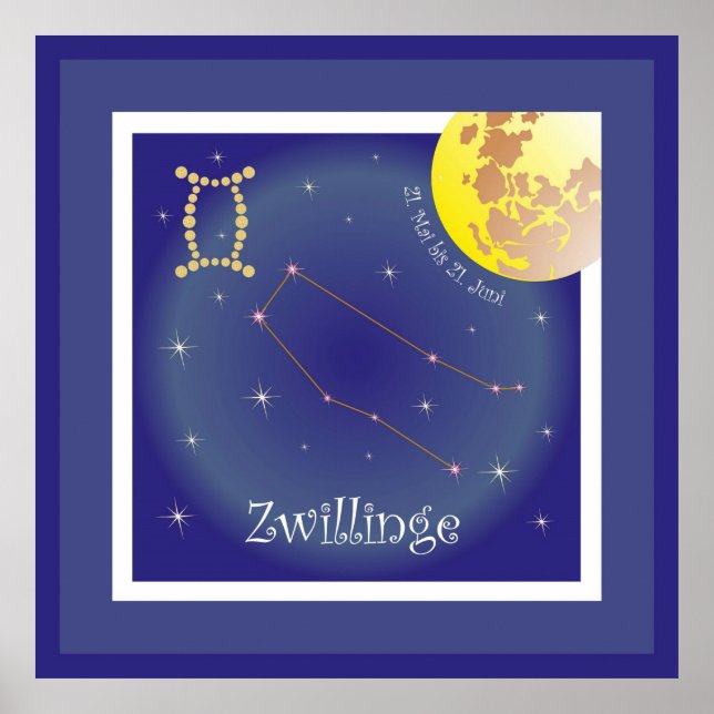 Zwillinge 21. Mai bis 21. Juni Poster (Front)