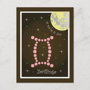 Zwillinge 21. Mai bis 21. Juni Postkarte Postcard