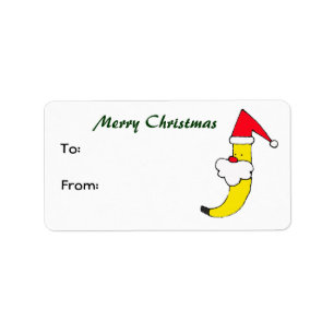ZX- Cartoon Santa Banana Gift Tags