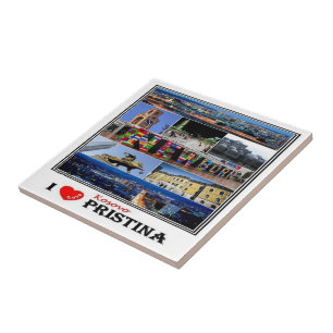 zXK003 PRISTINA "I Love, Kosovo, Europe, Tile