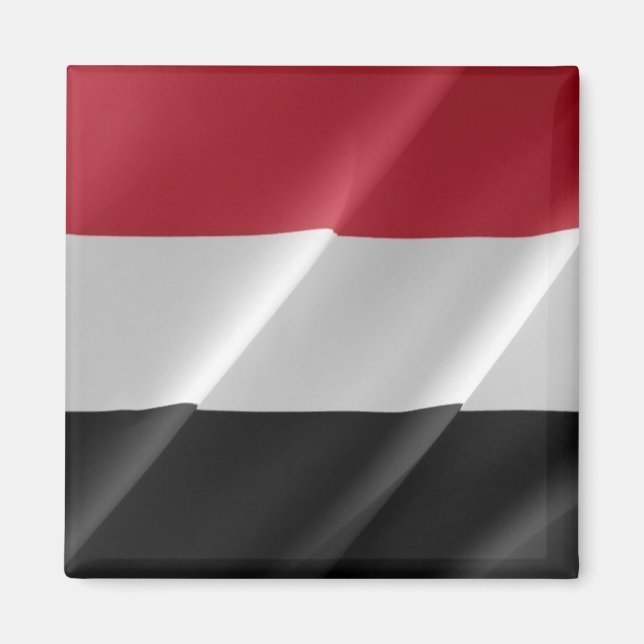 zYE002 YEMENI Waving Flag, Yemen, Fridge Magnet (Front)