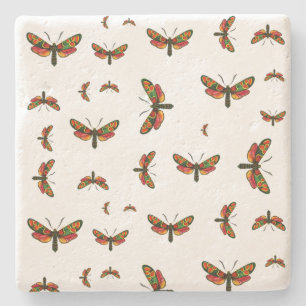 Zygaena carniolica - The Crepuscular Burnet Moth Stone Coaster