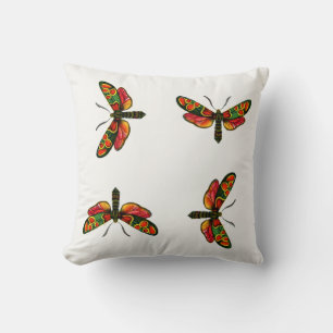Zygaena carniolica - The Crepuscular Burnet Moth Throw Pillow