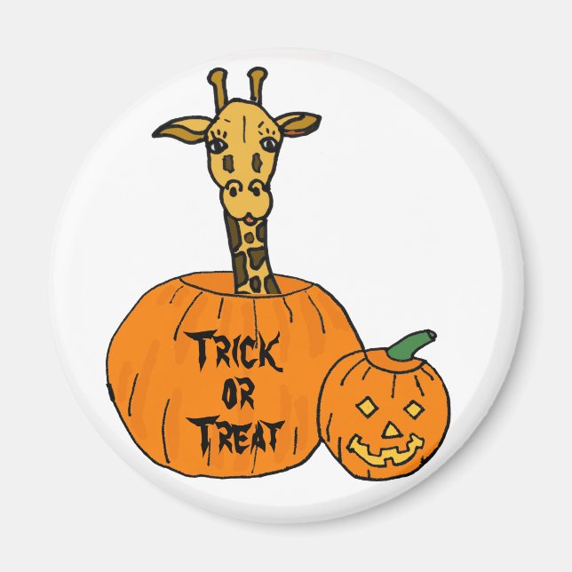 ZZ- Giraffe dans un aimant pour Halloween citrouil (Devant)