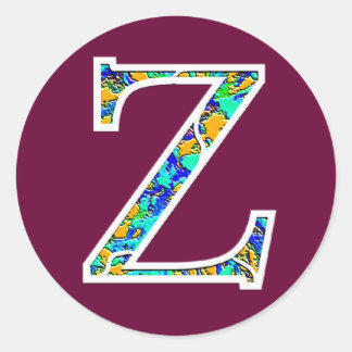 Zz Illuminated Monogram Classic Round Sticker